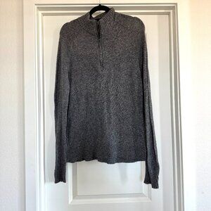 Smartwool Mens Small Quarter Zip Merino Wool Knit Grey Sweater Base Layer